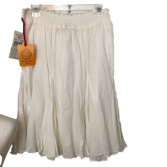 Ruby Road 100% Cotton Elastic Waist Skirt - Picture 1 of 5